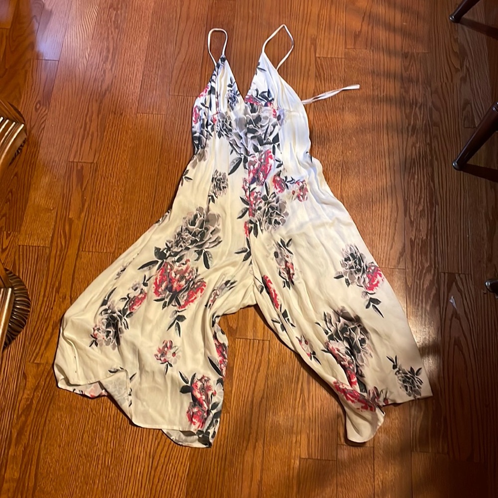 White flowery jumpsuit
